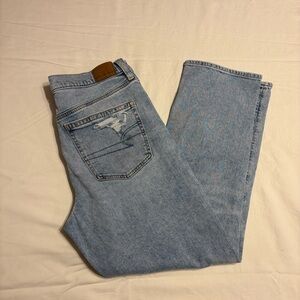 American Eagle Outfitters Women’s stretch Super High Rise Straight leg jeans
